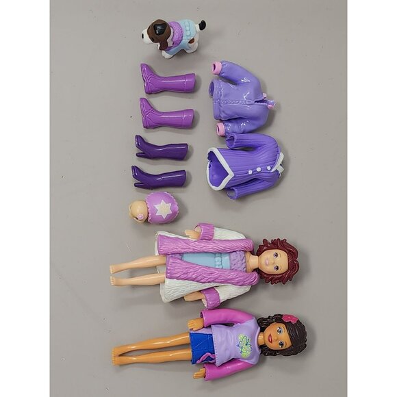 Vintage Polly Pockets Dolls Dog Turtle Rubber Clothes And‎ Accessories - Picture 1 of 3